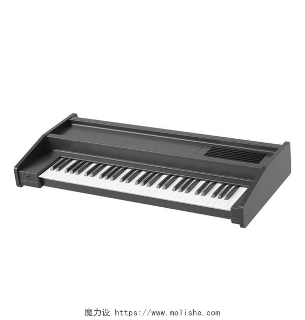 黑色卡通3D立体音乐钢琴元素3DC4D